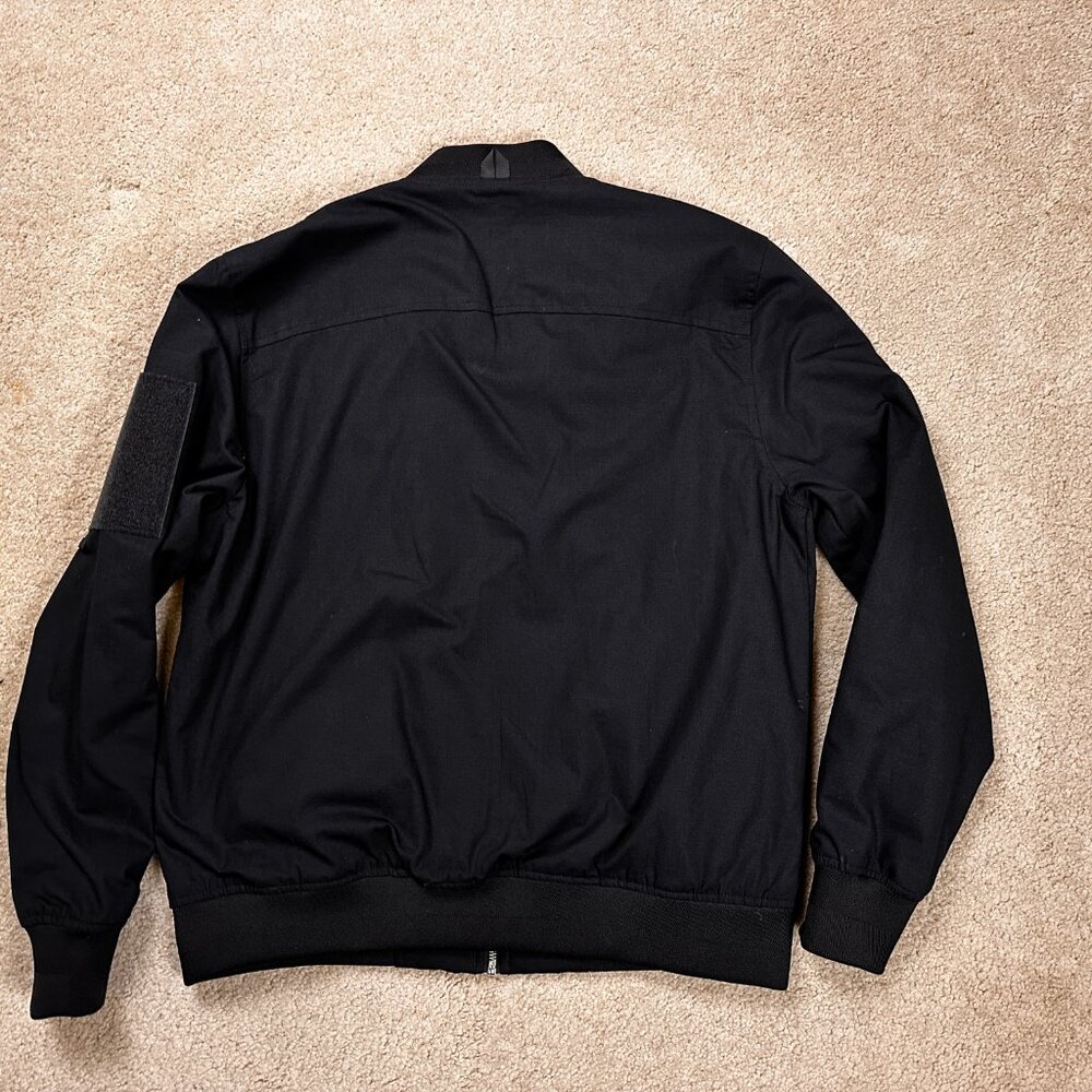 Five Four Los Angeles Jacket Mens Medium Black Full Zip Cotton Blend Bomber Coat - Picture 8 of 11